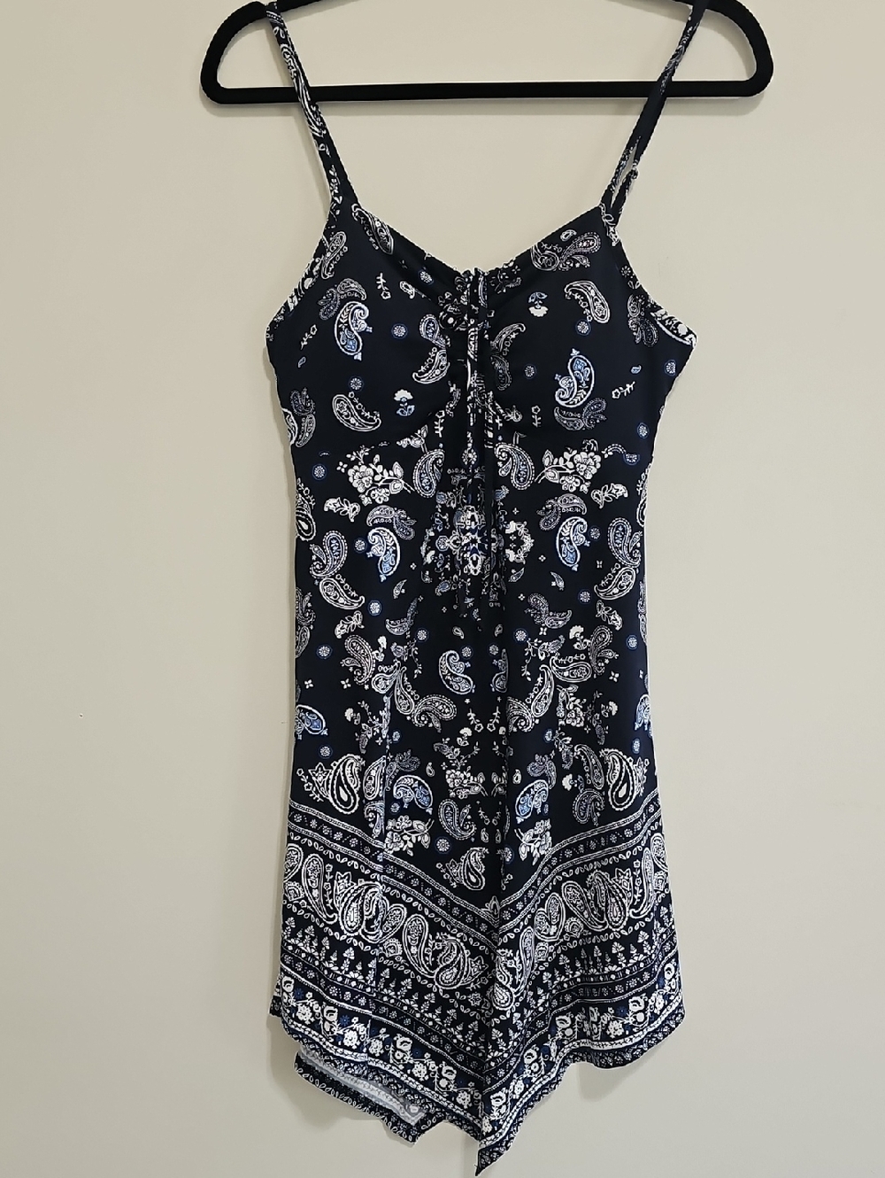 No Boundaries Navy Blue Paisley Dress